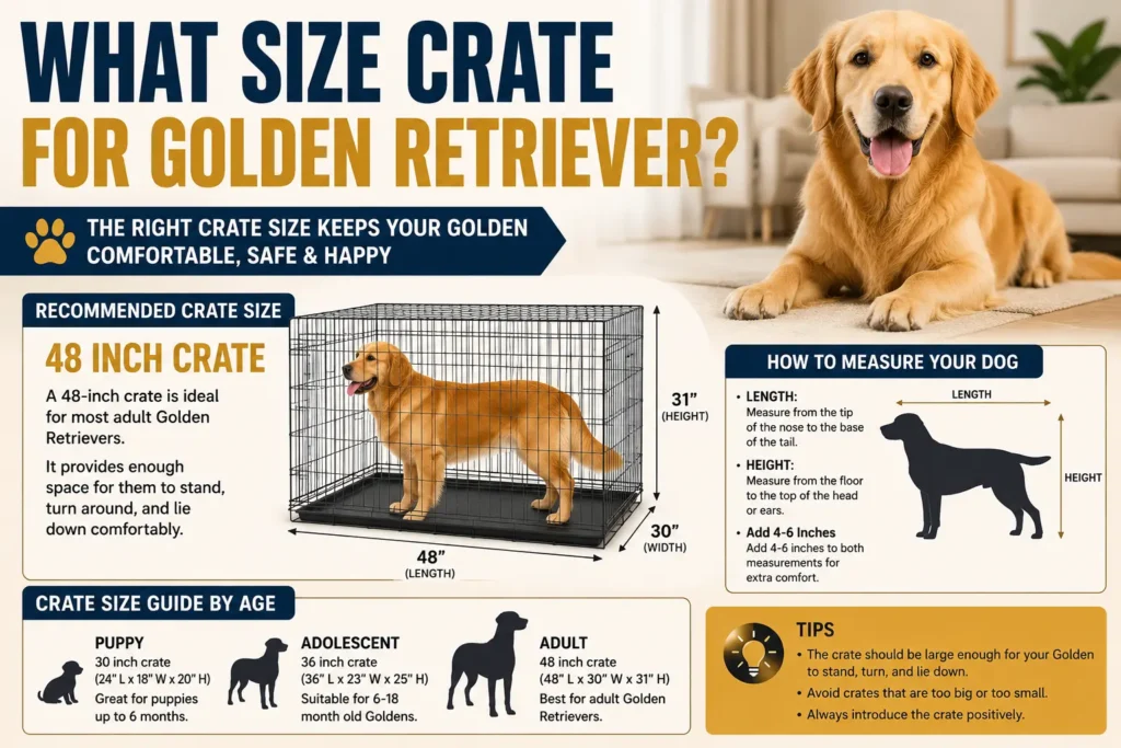 Current image: What Size Crate for Golden Retriever