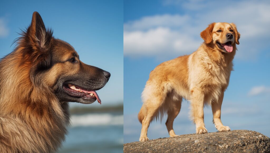 Current image: german shepherd vs golden retriever