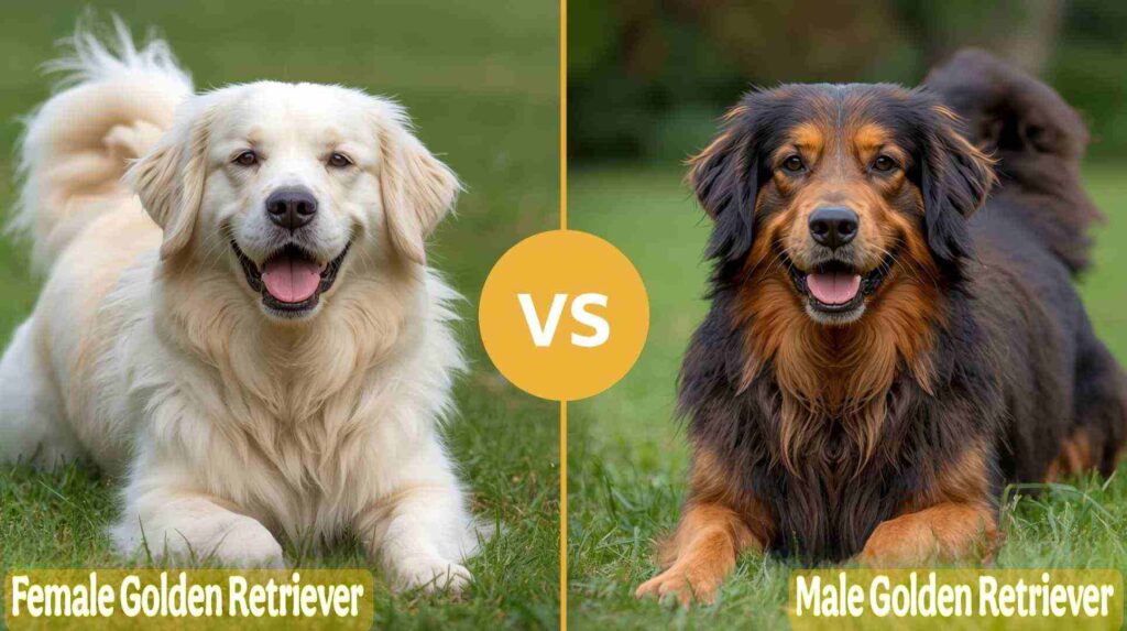 Current image: male golden retriever vs female