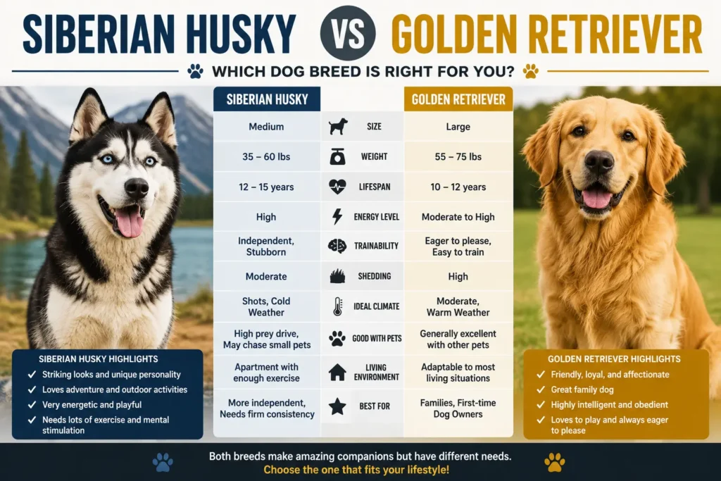 Current image: Siberian Husky vs Golden Retriever