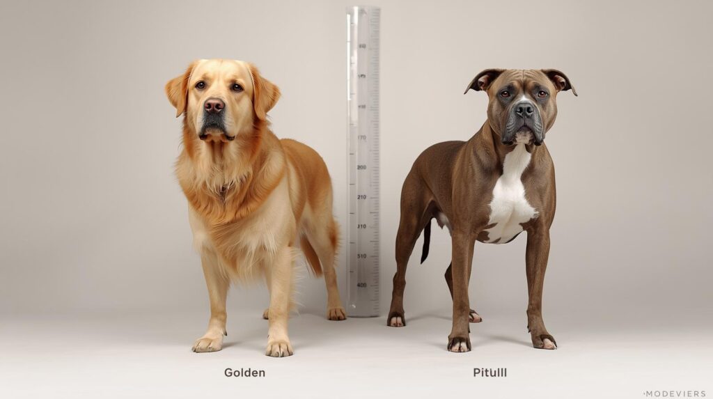 golden retriever vs American pitbull