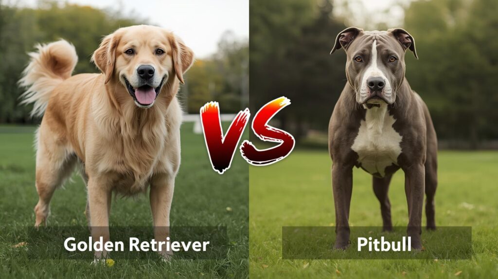 Current image: golden retriever vs pitbull